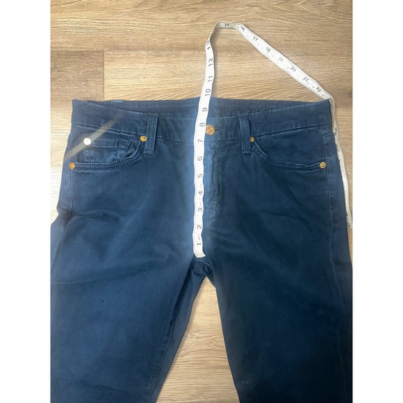 7 For All Mankind Ankle Skinny Jeans Frayed Hem Dark Wash Women's 29 - Picture 3 of 8